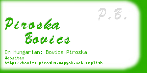 piroska bovics business card